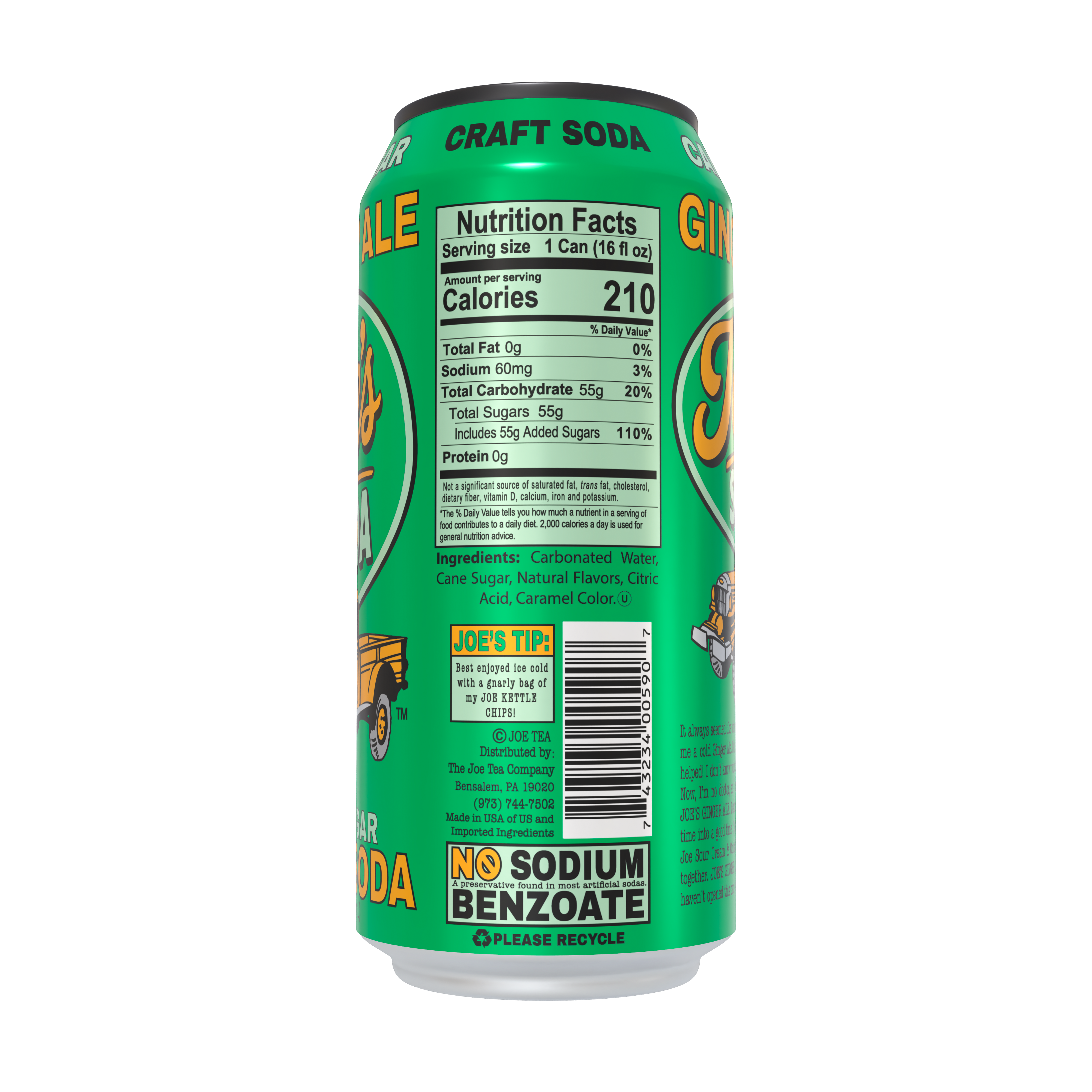 Joe's Natural Soda - Ginger Ale - Cans (16 oz)